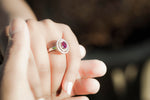 Load image into Gallery viewer, Pink Sapphire Halo Ring
